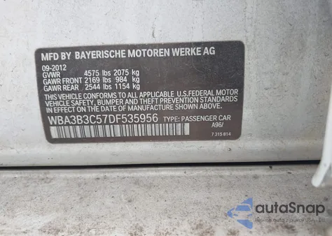 2013 BMW 328I xDrive z USA, uszkodzony, nr VIN WBA3B3C57DF535956